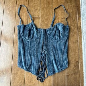 Urban Outfitters blue corset tank top